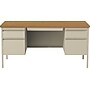 Hirsh 60"W Double-Pedestal Computer Desk, Putty/Oak (20100)~#|#~F499BC33-944D-419B-875D22853ED47204_sc7