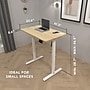 Mount-It! 48"W Electric Rectangular Adjustable Standing Desk, Maple/White (MI-8038)~#|#~F49F070D-8F8E-4A86-BC8A5433D18B422D_sc7