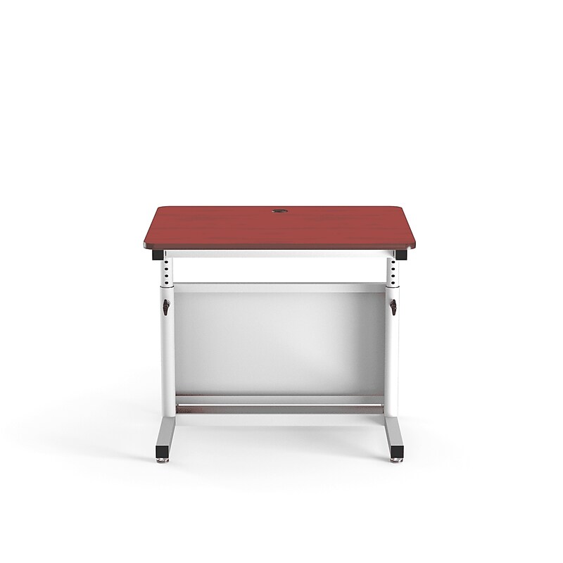 VersaDesk Deluxe 36"W Manual Adjustable Standing Computer Table, Cherry/White (CTL3630-WC) image 1