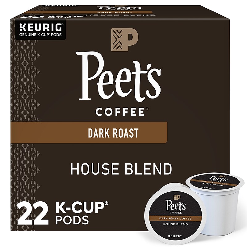 Peet's Coffee House Blend Coffee Keurig® K-Cup® Pods, Dark Roast, 22/Box (6546) image 1