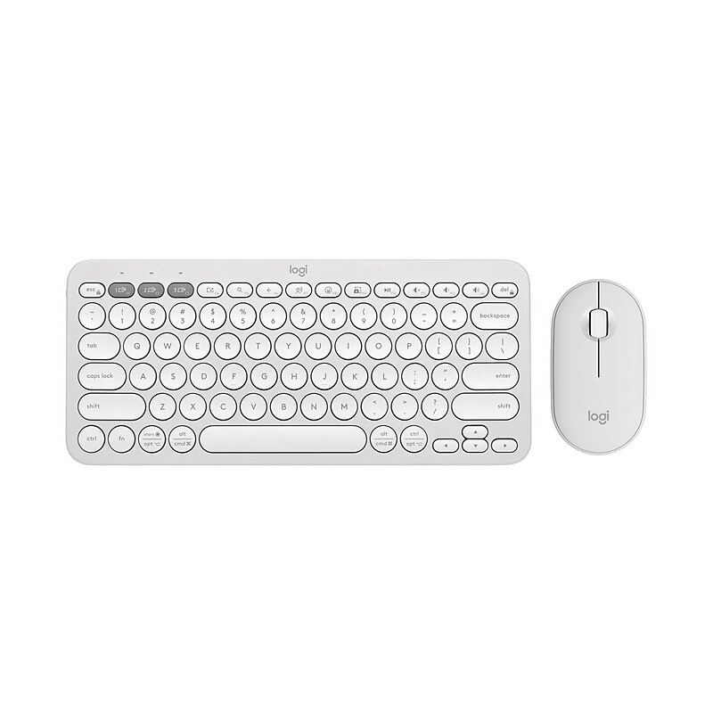Logitech Pebble 2 Wireless Keyboard and Optical Mouse Combo, Tonal White (920-012198) image 1