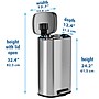 iTouchless SoftStep Stainless Steel Rectangular Step Pedal Trash Can with AbsorbX Odor Control System, 8 Gal., Silver (PC30RSS)~#|#~F4BC5883-BD3F-4498-9059899F14059F61_sc7