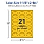 Avery Oval Scalloped Laser/Inkjet Multipurpose Labels, 1-1/8" x 2-1/4", Bright Yellow (1680/Box)~#|#~F4C37E2D-6803-4205-9656FA79C0541269_sc7