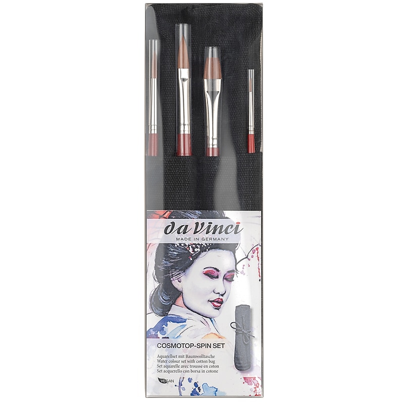 da Vinci COSMOTOP-SPIN Watercolor Synthetic Bristle Brushes, 4/Pack (DVXVA40640) image 1