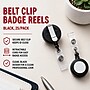 Staples Badge Reels, 30" Retractable Cord Length, Vinyl/Metal, Black, 25/Pack (18913/3748022)~#|#~F4E57628-BBD0-4B1A-83A779B75E617448_sc7