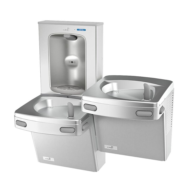 Oasis Versacooler II Bi-Level Drinking Fountain, Refrigerated 8 GPH, with Stainless Steel Electronic Bottle Filler (507038) image 1