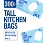 Perk™ 13 Gallon Kitchen Trash Bag, 28" x 24", Low Density, 0.9 mil, White, 50 Bags/Box, 6 Boxes/Carton (PK56745CT)~#|#~F4F1E065-0DE8-4912-8F8CD055759FEBFC_sc7