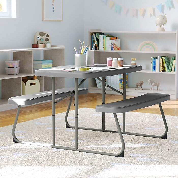 Flash Furniture Paige Rectangular Folding Kids Picnic Table and