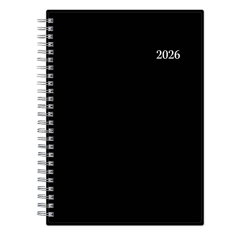 2026 Blue Sky Passages 5.875" x 8.625" Calendar Year Weekly & Monthly Planner, Plastic Cover, Black (152841) image 1