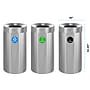 Alpine Industries Three-Stream Recycling Station, 81 Gallon, Stainless Steel (ALP475-27-R-T-CO)~#|#~F50450CA-56C8-40E6-942D6214E1755D1B_sc7