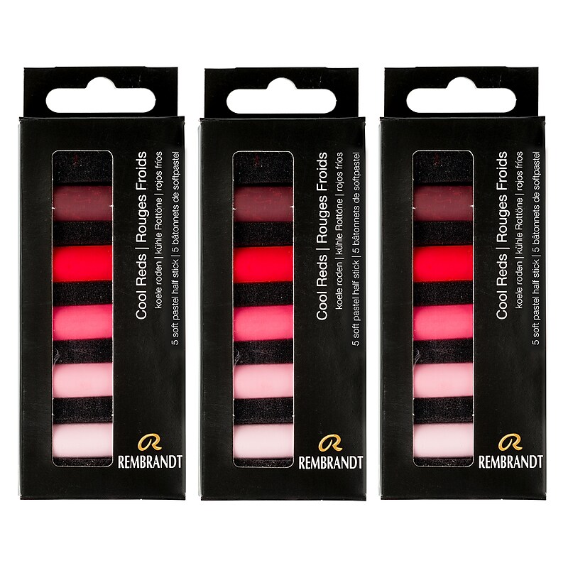 Rembrandt Soft Pastels Micro Sets, Cool Reds, 5/Set, 3 Sets/Bundle (RBX31820503-3) image 1