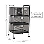 Mind Reader 4-Drawer Multipurpose Utility Cart with Wheels, Metal, Black (4DRMESH-BLK)~#|#~F508241B-AB3A-4BA8-8141B4EF064C7EA3_sc7