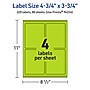 Avery Laser/Inkjet Multipurpose Rectangle Labels, 4.75" x 3.75", Bright Green, 320/Box (94254)~#|#~F5092D77-C150-4E1F-A44D19E430283DD9_sc7
