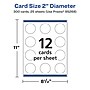 Avery Integrated Cards, 2" Dia., Glossy White, 300/Pack (95268)~#|#~F50A2C82-A94F-40BB-97FAED5E0D9228DA_sc7
