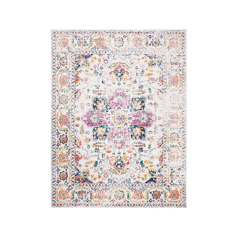 Safavieh Madison Collection 9' x 12' Rectangle Indoor Area Rug, Machine Made, Fuchsia/Ivory (MAD603R-9) image 1