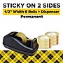Scotch Permanent Double Sided Tape with Dispenser, 1/2" x 25 yds., Clear, 6/Pack (665-6PKC40)~#|#~F5138FC3-2A3E-4BA3-B8F72666BA457528_sc7