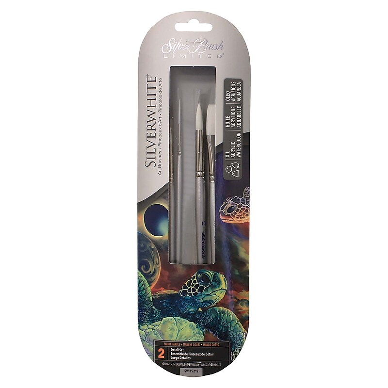 Silver Brush Synthetic Brushes, Assorted, 4/Pack (SLVSW1521S) image 1
