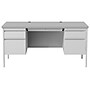 Hirsh 60"W Double-Pedestal Desk, Light Gray/Gray (20103)~#|#~F51E8177-3034-49FA-AC2A35DB4F52AC9D_sc7