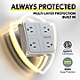 Overtime E63 7-in-1 Wall Outlet Surge Protector Extender with 4 AC Outlets, 2 USB-A & 1 USB-C Ports, White (OWPE63WH)~#|#~F5221607-9D3E-4B89-8A4F5D172518D89A_sc7