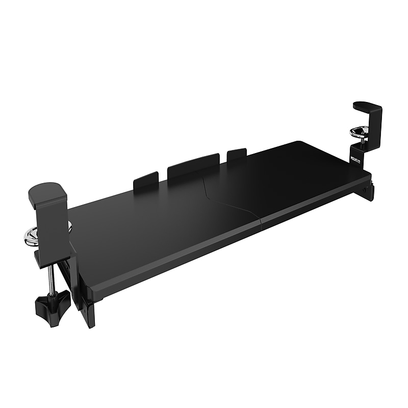 Mount-It! Adjustable 30"W Clamp-On Keyboard and Mouse Tray, Black (MI-7181) image 1