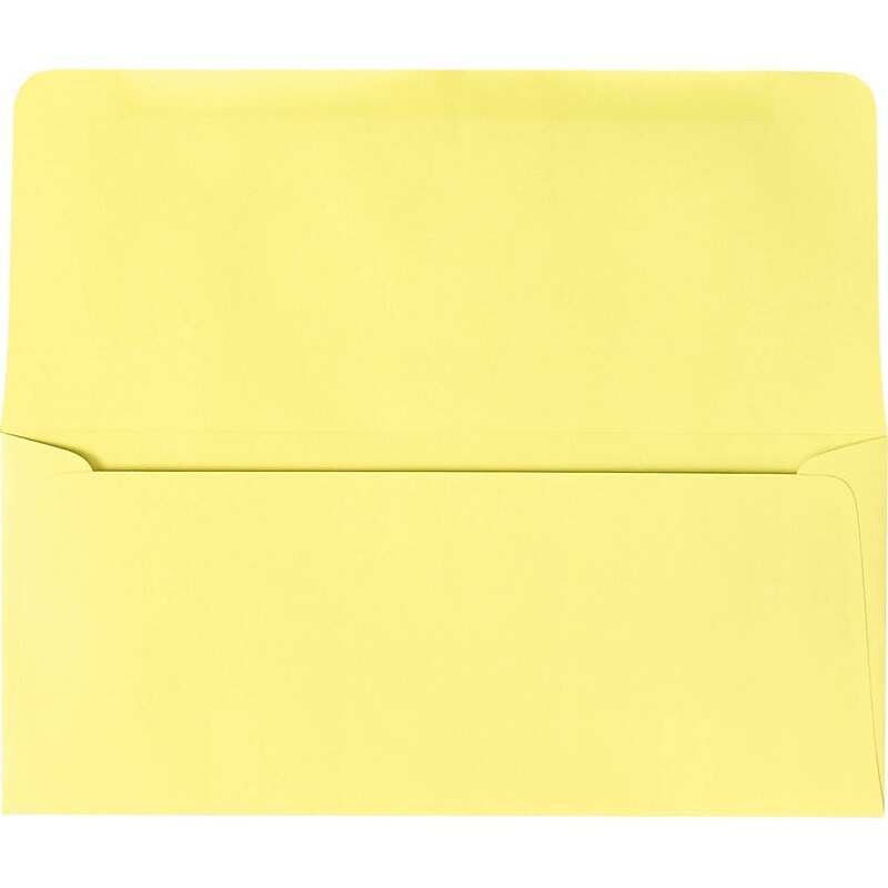 JAM Paper #9 Booklet Envelopes, 3 7/8" x 8 7/8", Pastel Canary, 50/Pack (R2172-50) image 1