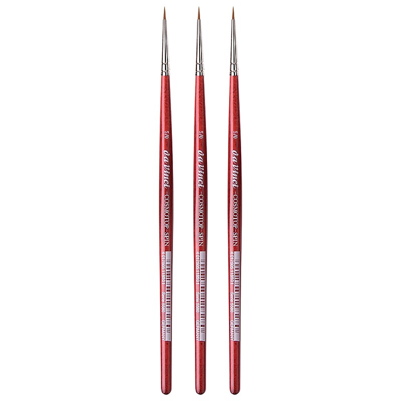 da Vinci COSMOTOP-SPIN Watercolor Synthetic Silkpainting Round Brush, 3 /Pack (DVXVA5580N5-3) image 1