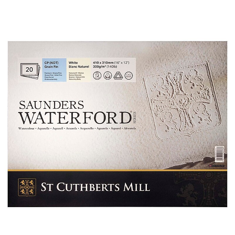 St Cuthberts Mill Saunders Waterford 16" x 12" Watercolor Sketch Pad, 20 Sheets/Pad (STCT46330001011E) image 1