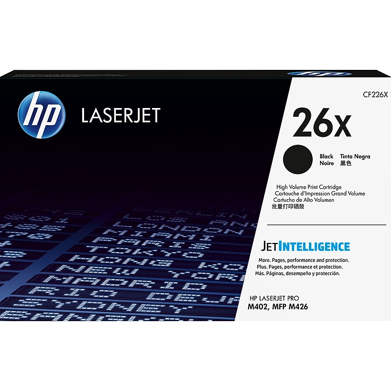 HP 26X Black High Yield Toner Cartridge, Prints Up to 9,000 Pages (CF226X) image 1