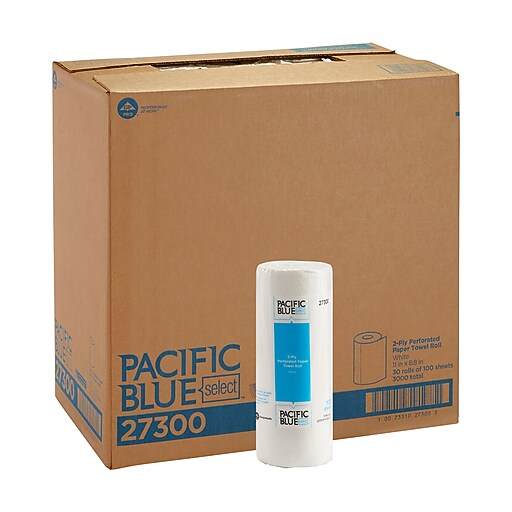 Pacific Blue Select Paper Towels, 2-ply, 100 Sheets/Roll, 30 Rolls