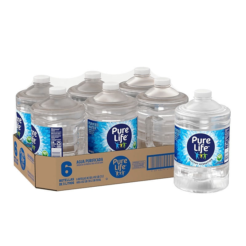 Pure Life Purified Water, 101.4 oz., 6 Bottles/Pack (12386172) image 1