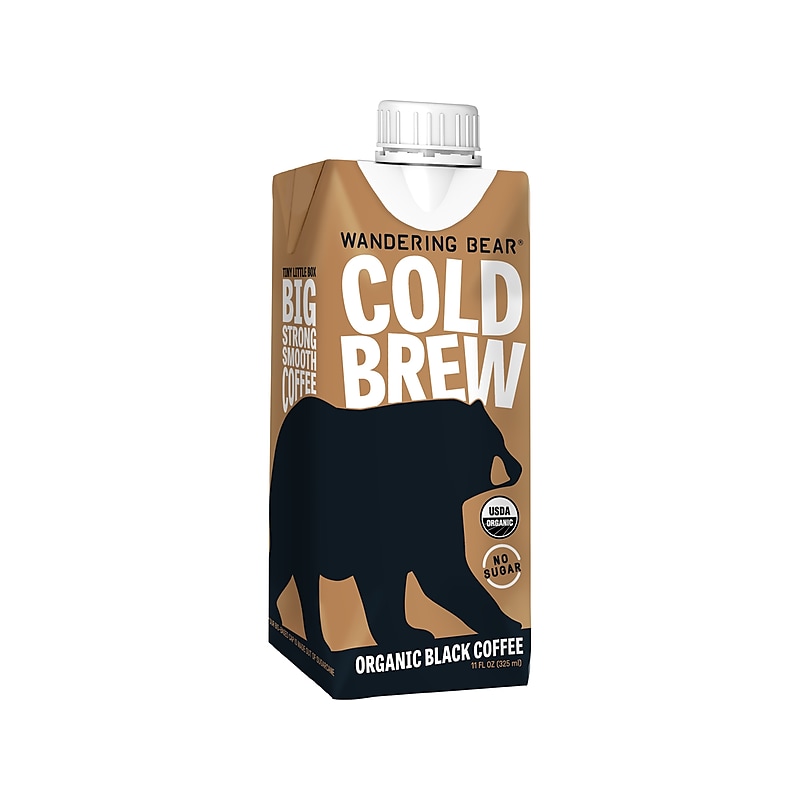 Wandering Bear Straight Black Cold Brew Coffee, 11 oz., 12/Case (WBSB11oz12pak) image 1
