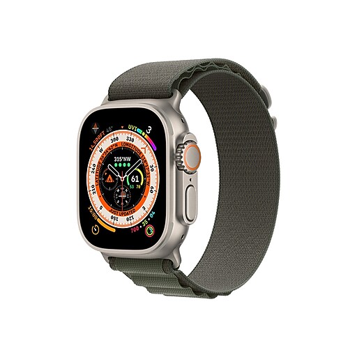 Apple Watch Ultra Bluetooth Smart, Gray/Green, 2" (MQEW3LL/A) Staples