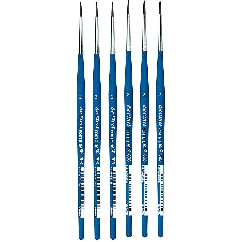 da Vinci FORTE BASIC Acrylic Synthetic Bristle, Round Brush, 6/Pack (DVXVA3932-6) image 1