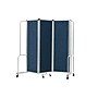 National Public Seating Robo Series 3-Panel Folding Mobile Room Divider, 72"H x 72"W, Blue Fabric (RDG6-3PT04)~#|#~F54CE377-E1F8-4559-91F24FCFAB85BDB8_sc7