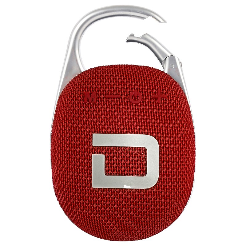 Dolphin Audio Wireless Bluetooth Portable Clip Speaker, Waterproof, Red (CLP-500) image 1