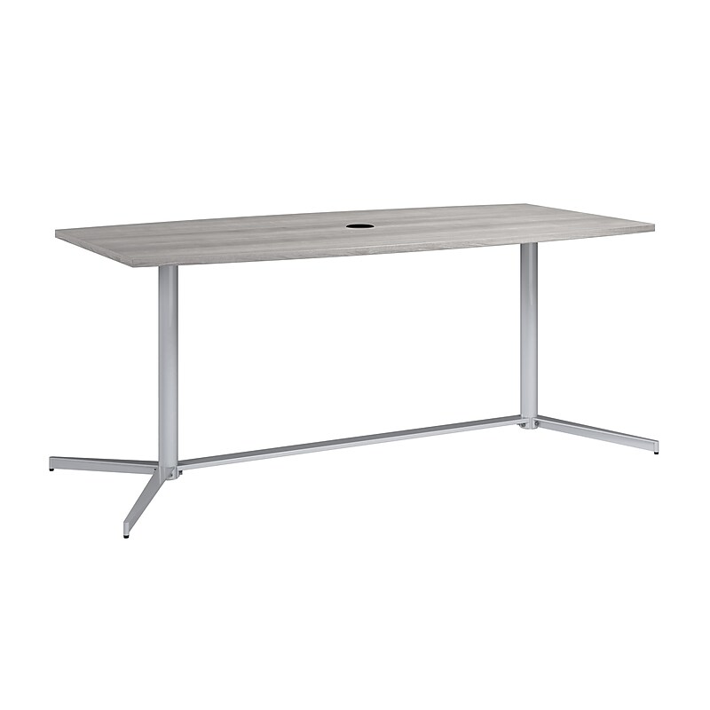 Bush Business Furniture 72"W x 36"D Boat Shaped Conference Table, Platinum Gray (99TBM72PGSVK) image 1