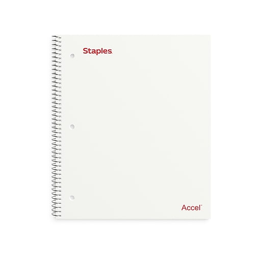 Staples® Accel 1Subject Subject Notebooks, 8.5" x 11", College Ruled