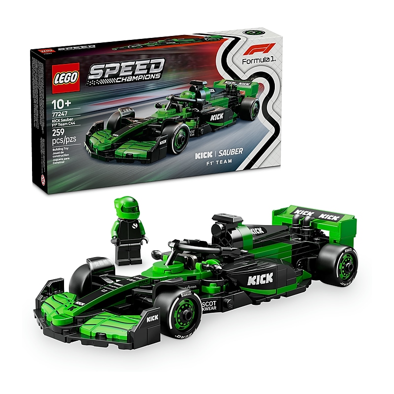 LEGO Speed Champions KICK Sauber F1 Team C44 Race Car, 259 Pieces (77247) image 1
