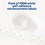 Avery Self-Adhesive Plastic Reinforcement Labels in Dispenser, 1/4" Diameter, Matte White, 1000/Pack (5720)~#|#~F561621C-2186-4F3C-ACAA18E0F66E2CC8_sc7