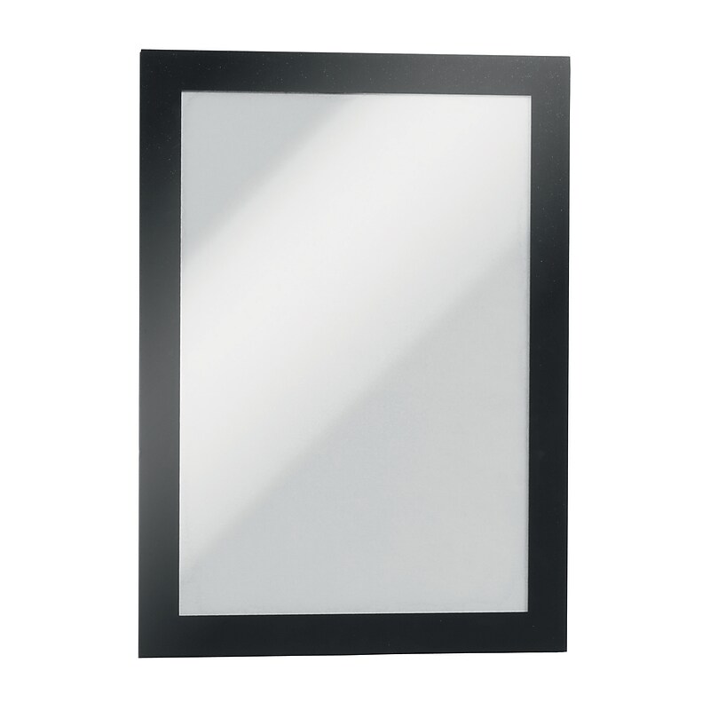 Durable Duraframe Sign Holder, 5" x 8", Wall Mounted, Black, 2/Pack (491301) image 1