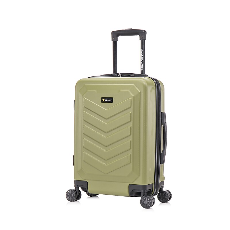 US Army FOX 20" Hardside Carry-On Suitcase, 4-Wheeled Spinner, TSA Checkpoint Friendly, Olive Drab (USLFOX00S-GRN) image 1