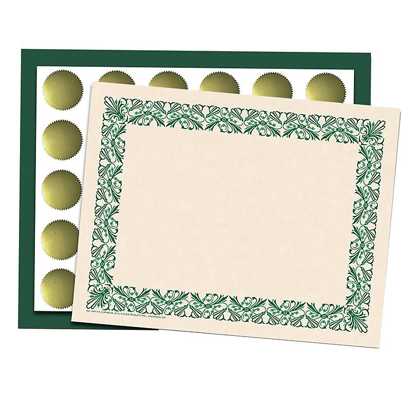 Hayes Art Deco Certificate Set, 9" x 12", Green, 110/Set (H-VA436) image 1