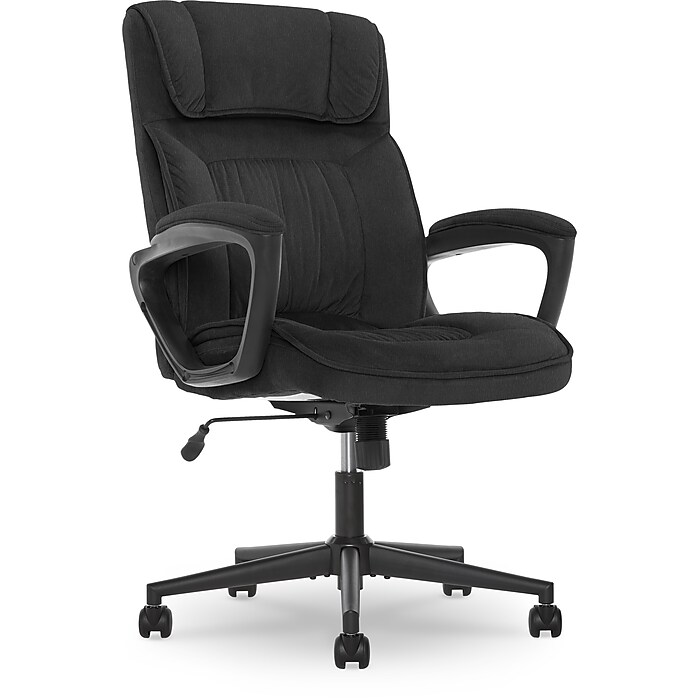 Serta Hannah I Ergonomic Microfiber Swivel Executive Chair, Black