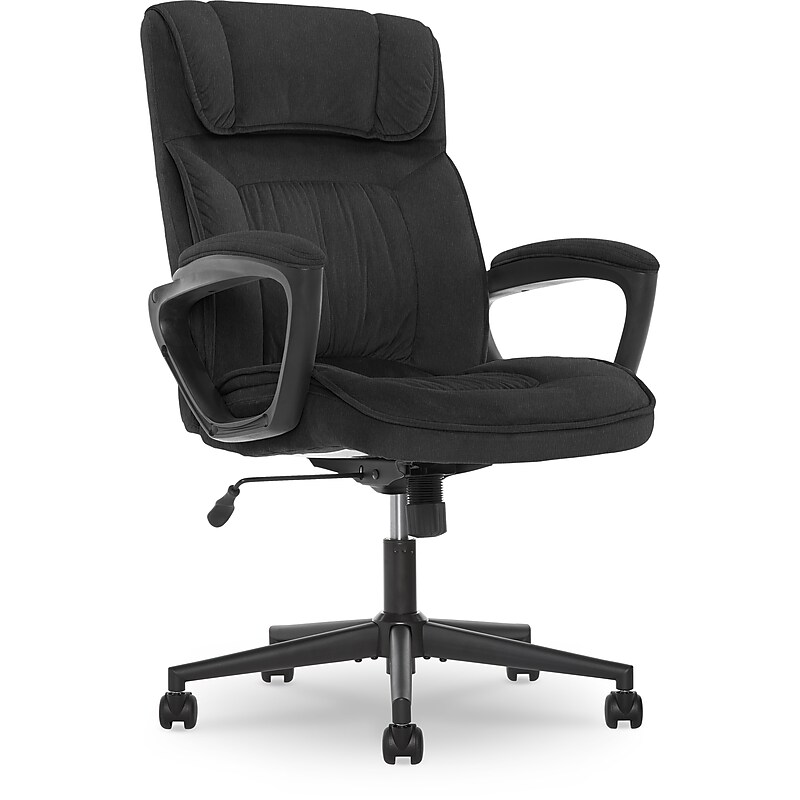 Serta Hannah I Ergonomic Microfiber Swivel Executive Chair, Black (43670D) image 1