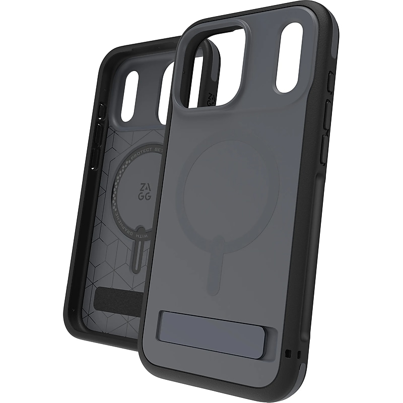 Zagg Sedona Snap with Kickstand MagSafe Phone Case for Apple iPhone 17 Pro Max, Shock Absorbing Bumpers, Grey Charcoal image 1