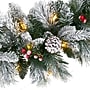 Nearly Natural 6' Flocked Mixed Pine Artificial Christmas Garland with 50 LED Lights, Pine Cones and Berries (W1130)~#|#~F58A8074-F89C-414A-A1AF9842A01D18AB_sc7