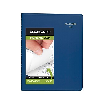 2024 AT-A-GLANCE Fashion 9" x 11" Monthly Planner, Blue (70-250-20-24)