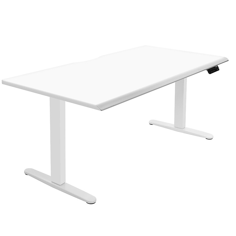 Mount-It! Dual Motor 60"W Electric Adjustable Standing Desk, White (MI-18123) image 1