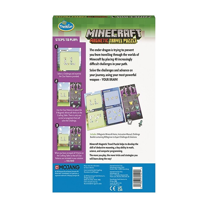 Ravensburger ThinkFun Minecraft Magnetic Travel Puzzle (44031521