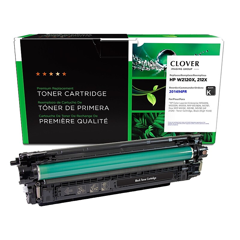Clover Imaging Group Remanufactured Black High Yield Toner Cartridge Replacement for HP 212X (W2120X) image 1